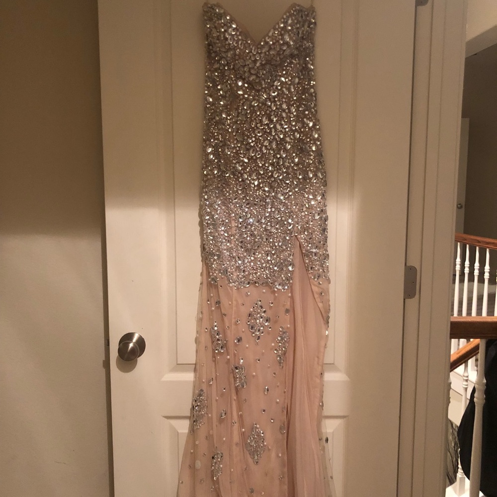 Jovani nude dress with crystals